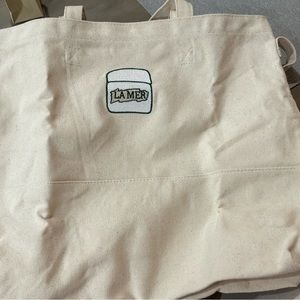 La Mer Cream and Green Tote Bag